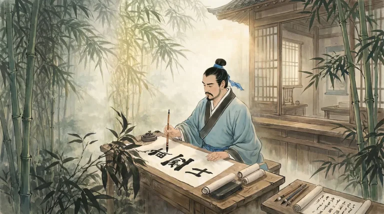 Minh họa 10 khâu quyết dưỡng sinh theo Đông y với hình ảnh học giả cổ